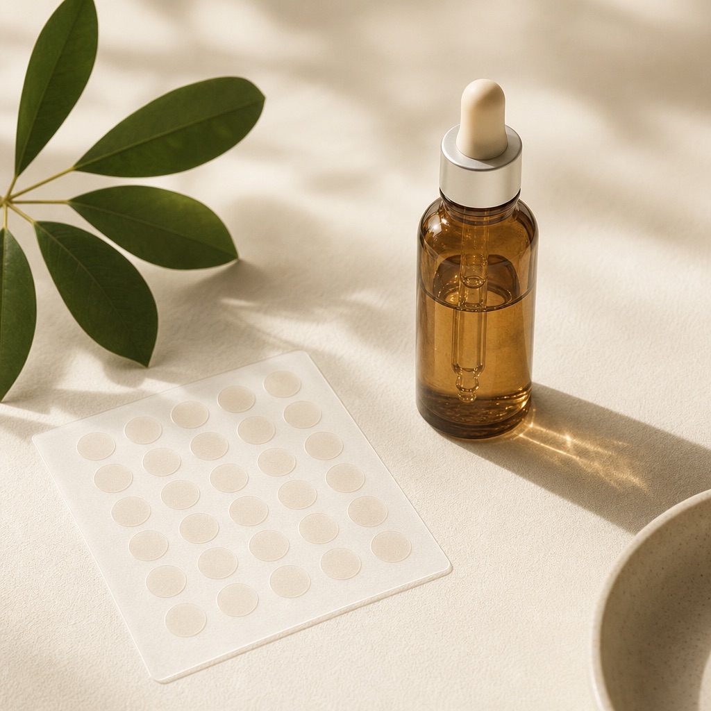 Post-acne dark-spot fading patches with niacinamide and tranexamic